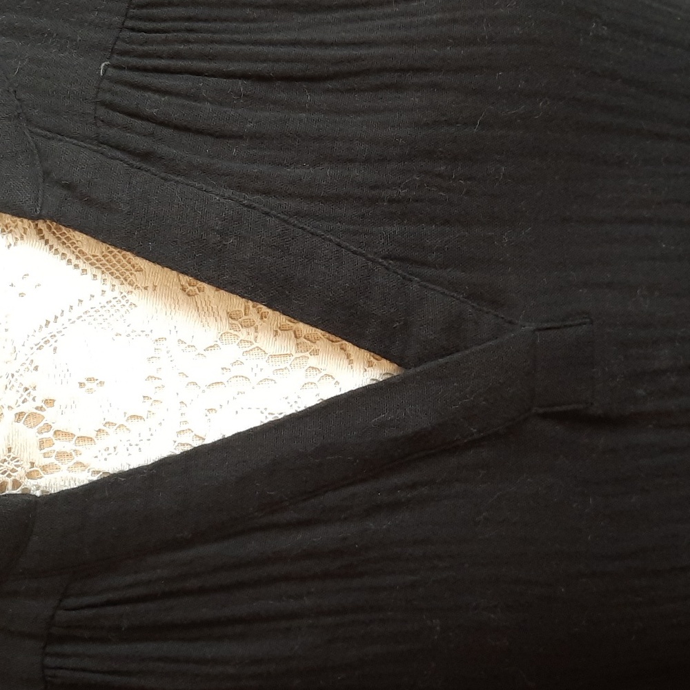 Chico's Classic Black Gauze Dress Size 1 - Picture 3 of 7